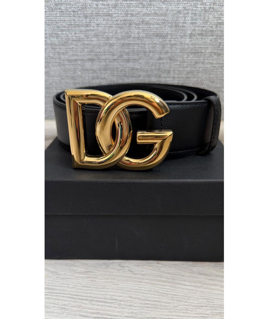 DOLCE&GABBANA Черный кожаный ремень, фото 7