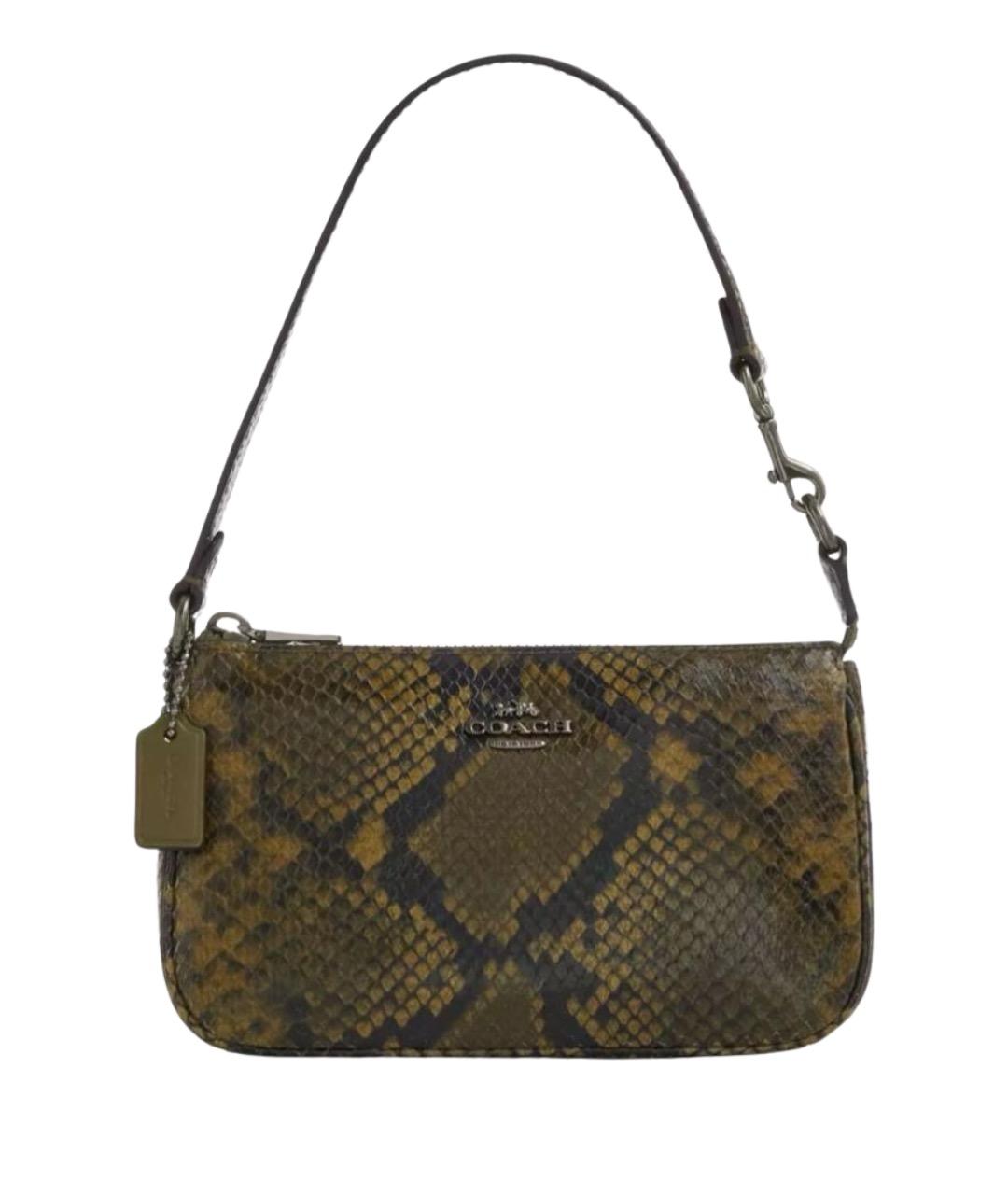 COACH Хаки кожаная сумка через плечо, фото 1