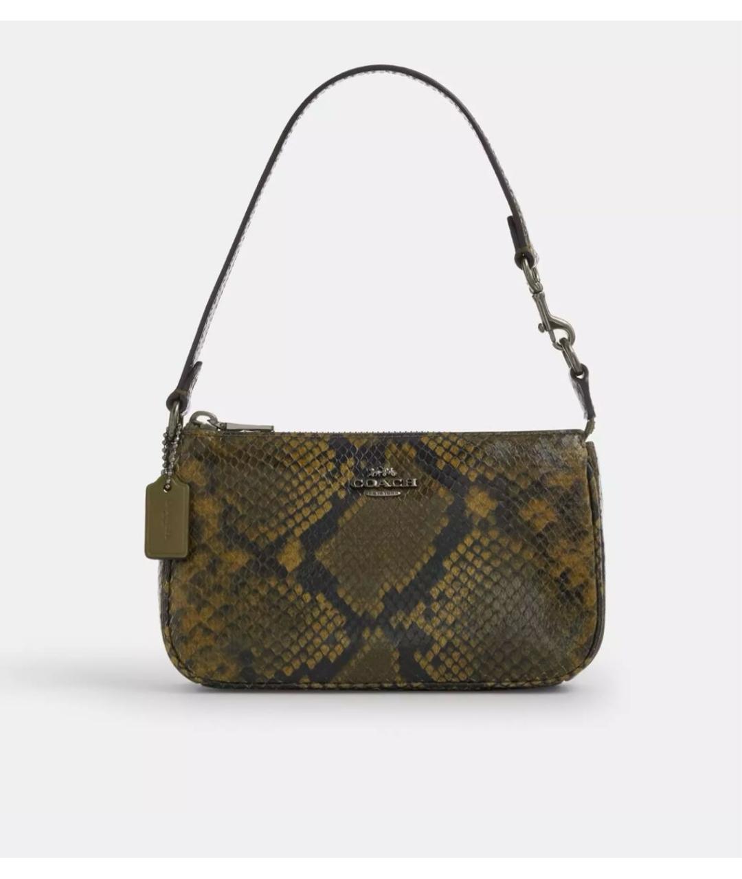COACH Хаки кожаная сумка через плечо, фото 2