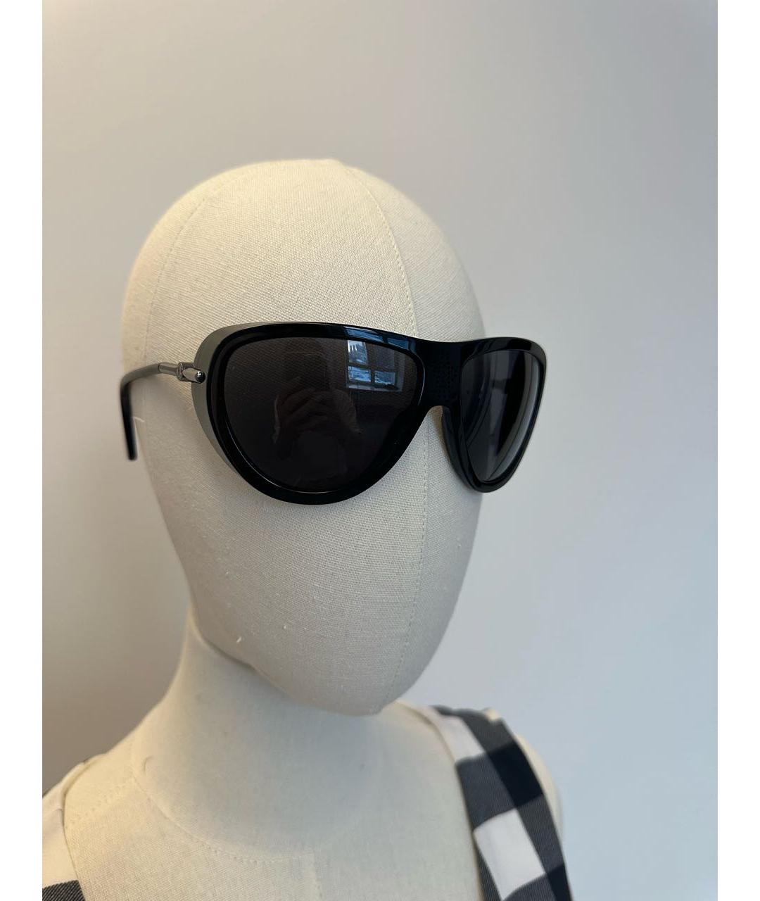 MONCLER Черные пластиковые солнцезащитные очки, фото 4