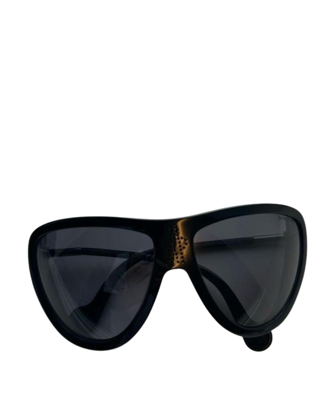 MONCLER Черные пластиковые солнцезащитные очки, фото 1