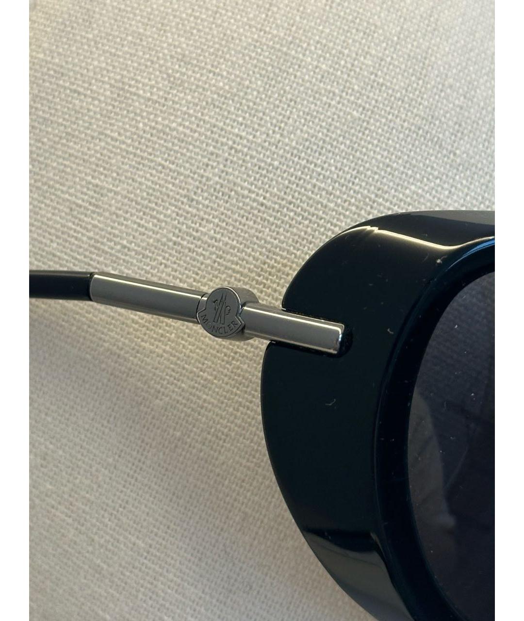 MONCLER Черные пластиковые солнцезащитные очки, фото 3