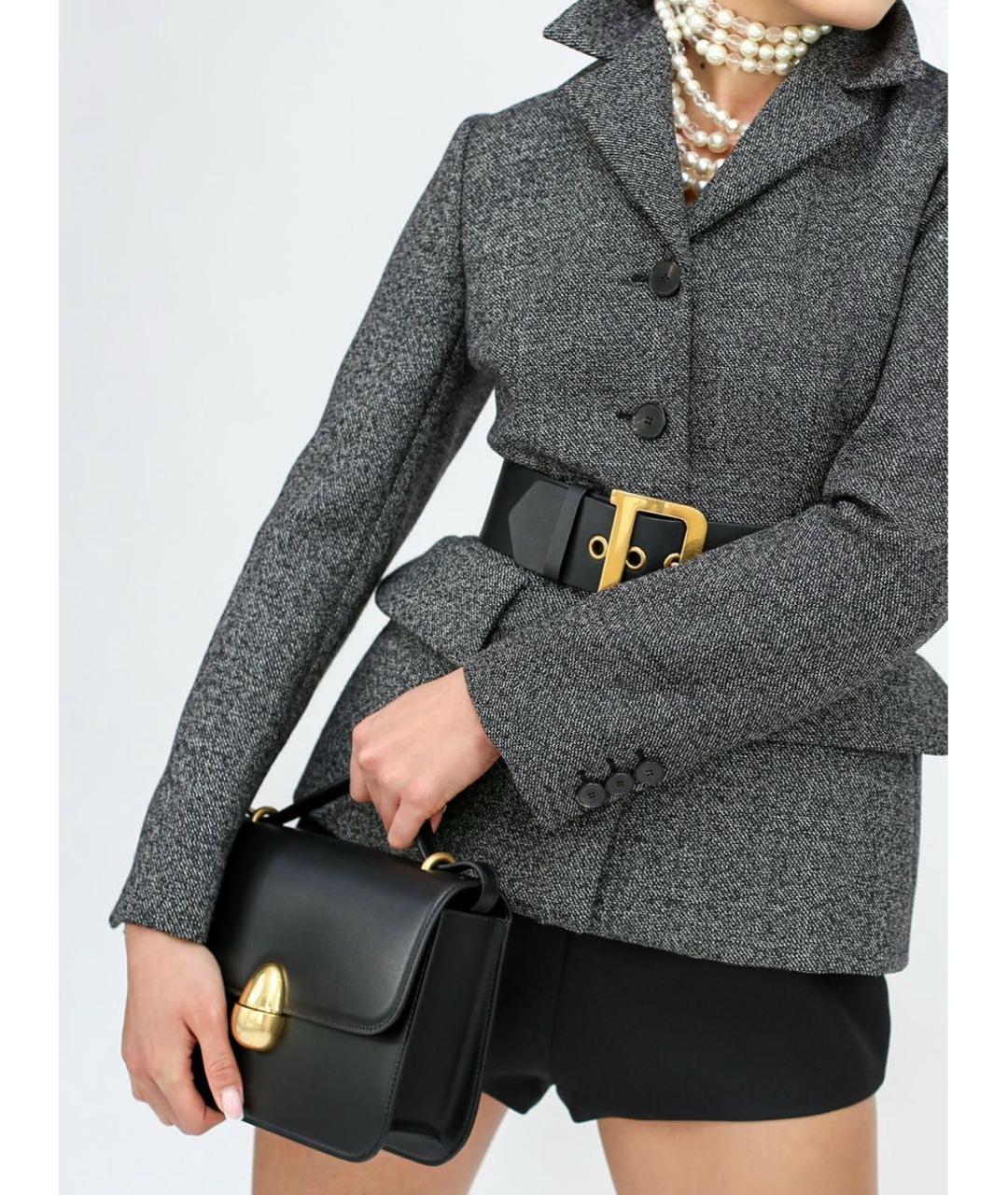 CHRISTIAN DIOR Антрацитовый шерстяной жакет/пиджак, фото 5