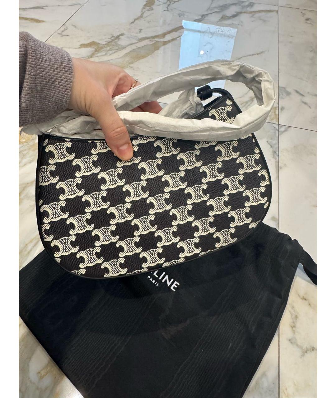 CELINE Черная кожаная сумка через плечо, фото 5