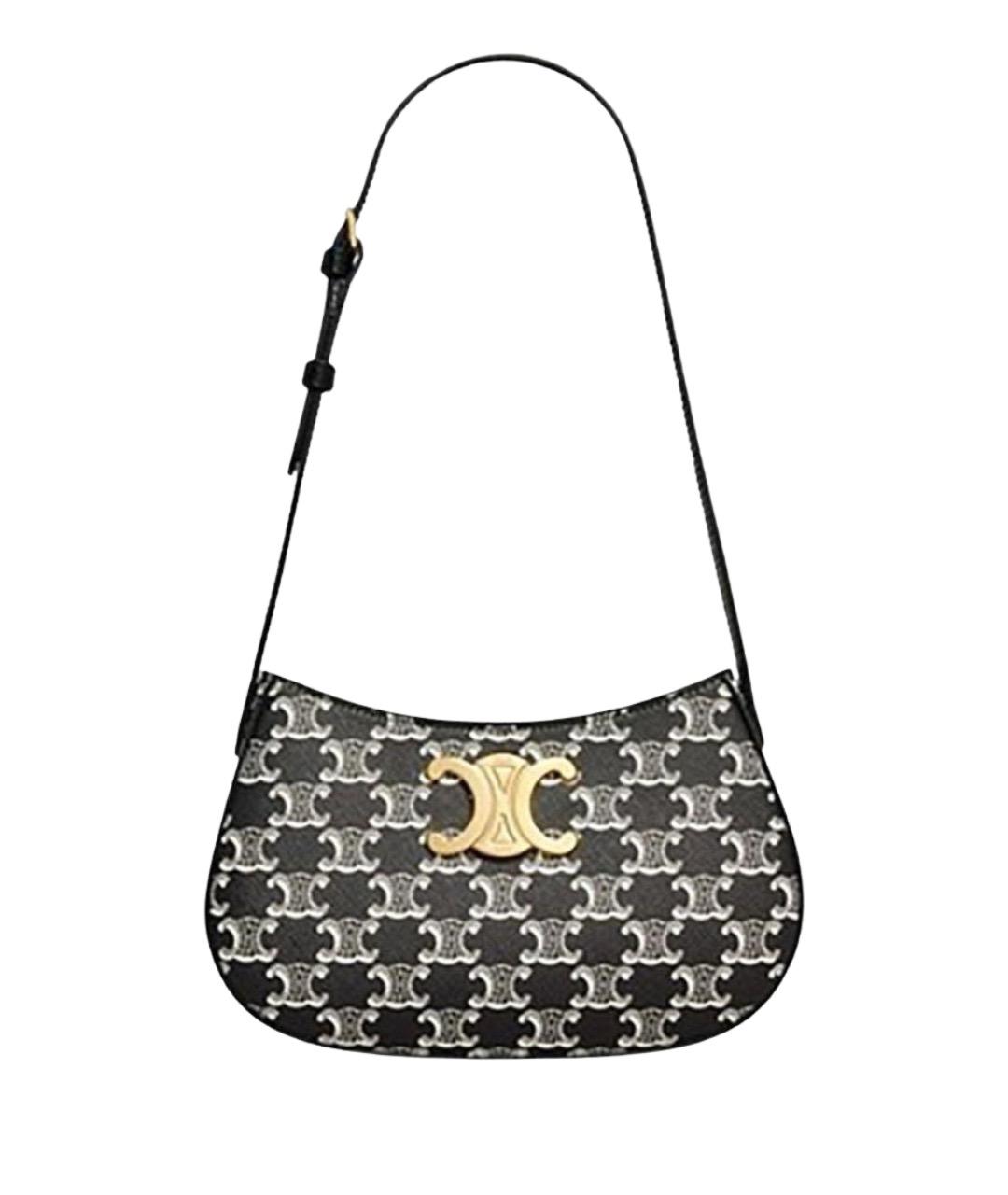 CELINE Черная кожаная сумка через плечо, фото 1