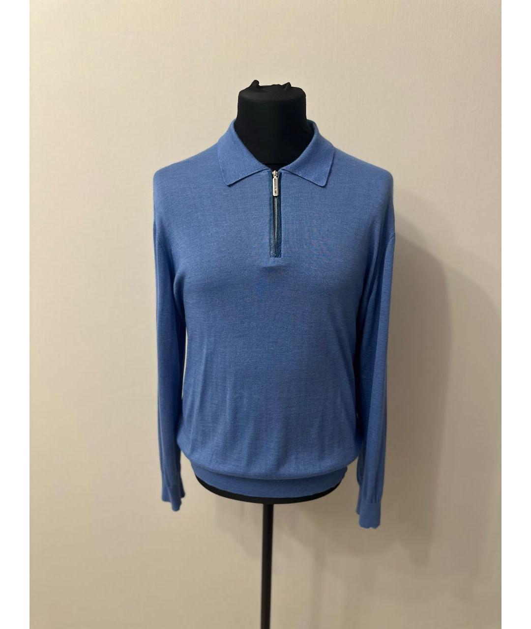 STEFANO RICCI Голубой кашемировый джемпер / свитер, фото 5