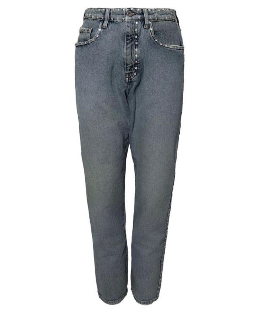 MIU MIU Голубые хлопковые прямые джинсы, фото 5