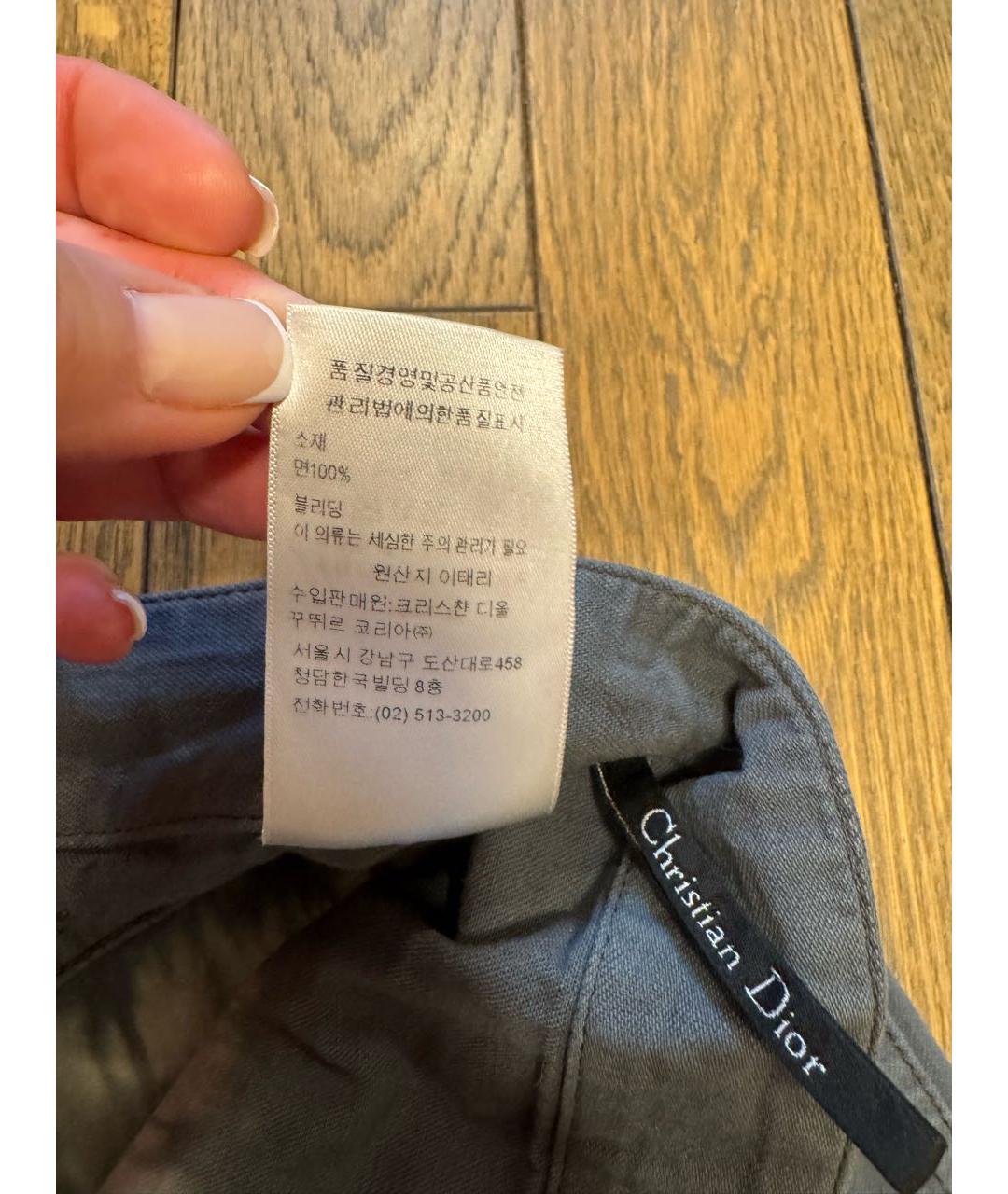 CHRISTIAN DIOR Синие хлопковые прямые джинсы, фото 6