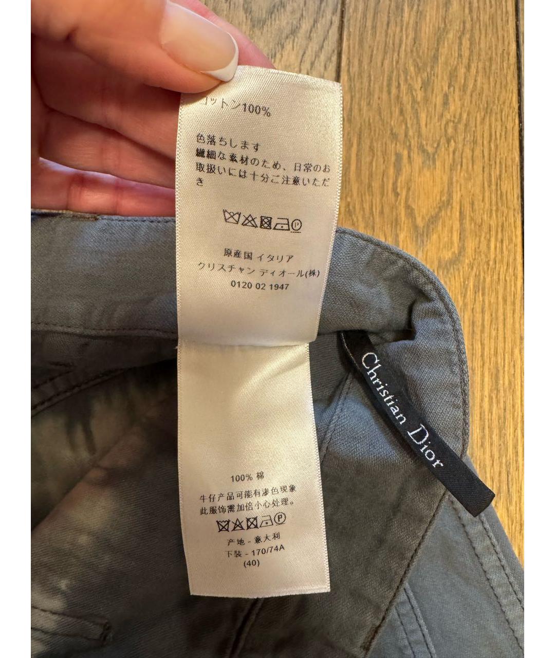 CHRISTIAN DIOR Синие хлопковые прямые джинсы, фото 5