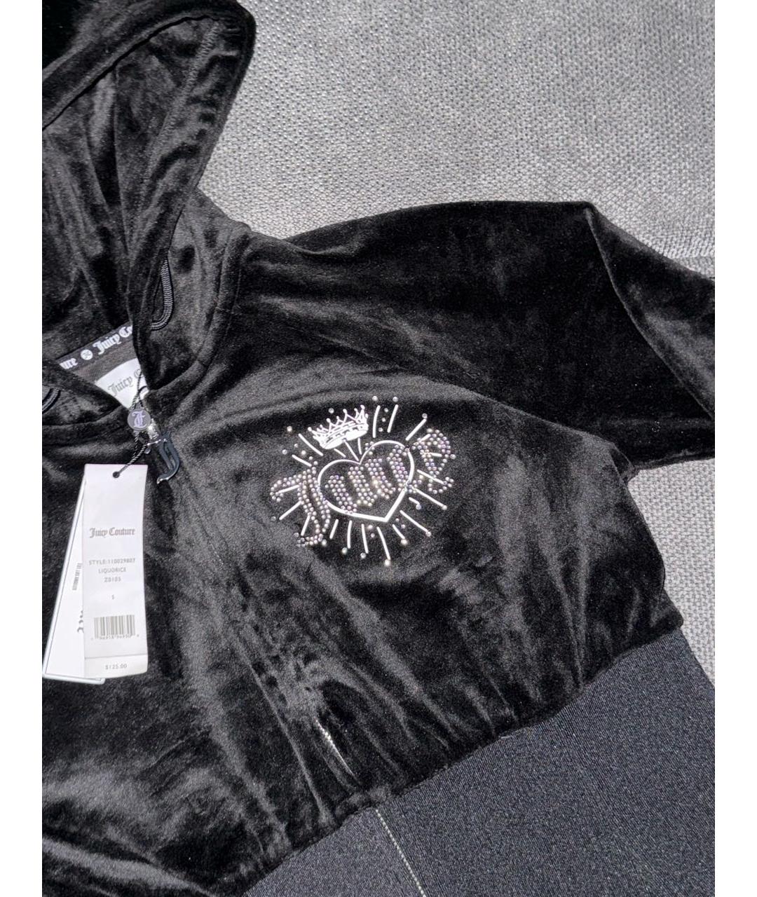JUICY COUTURE Черный велюровый костюм с брюками, фото 5