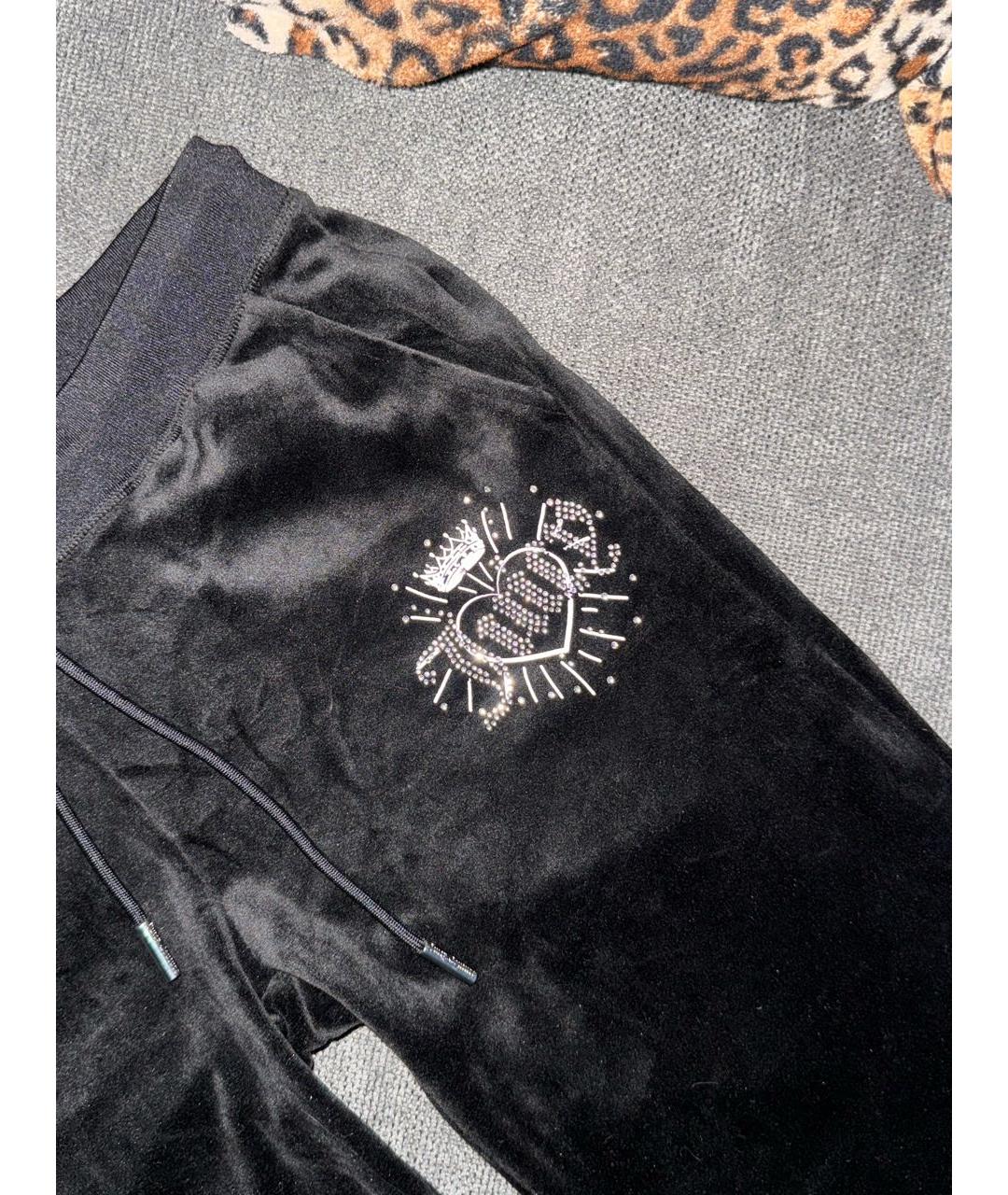 JUICY COUTURE Черный велюровый костюм с брюками, фото 4