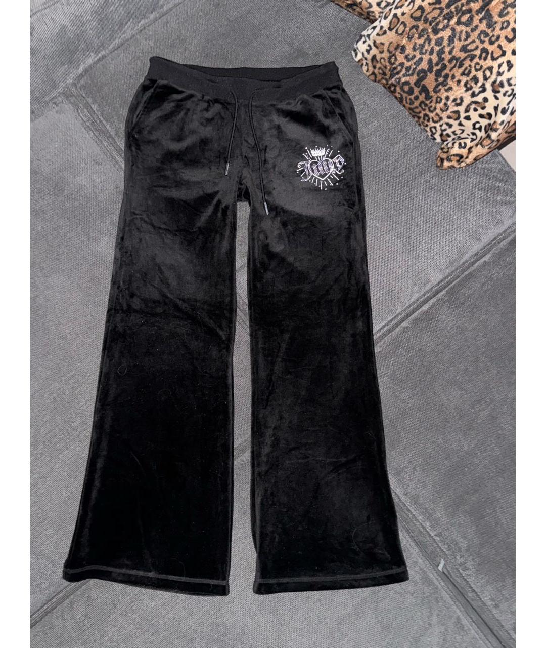 JUICY COUTURE Черный велюровый костюм с брюками, фото 2