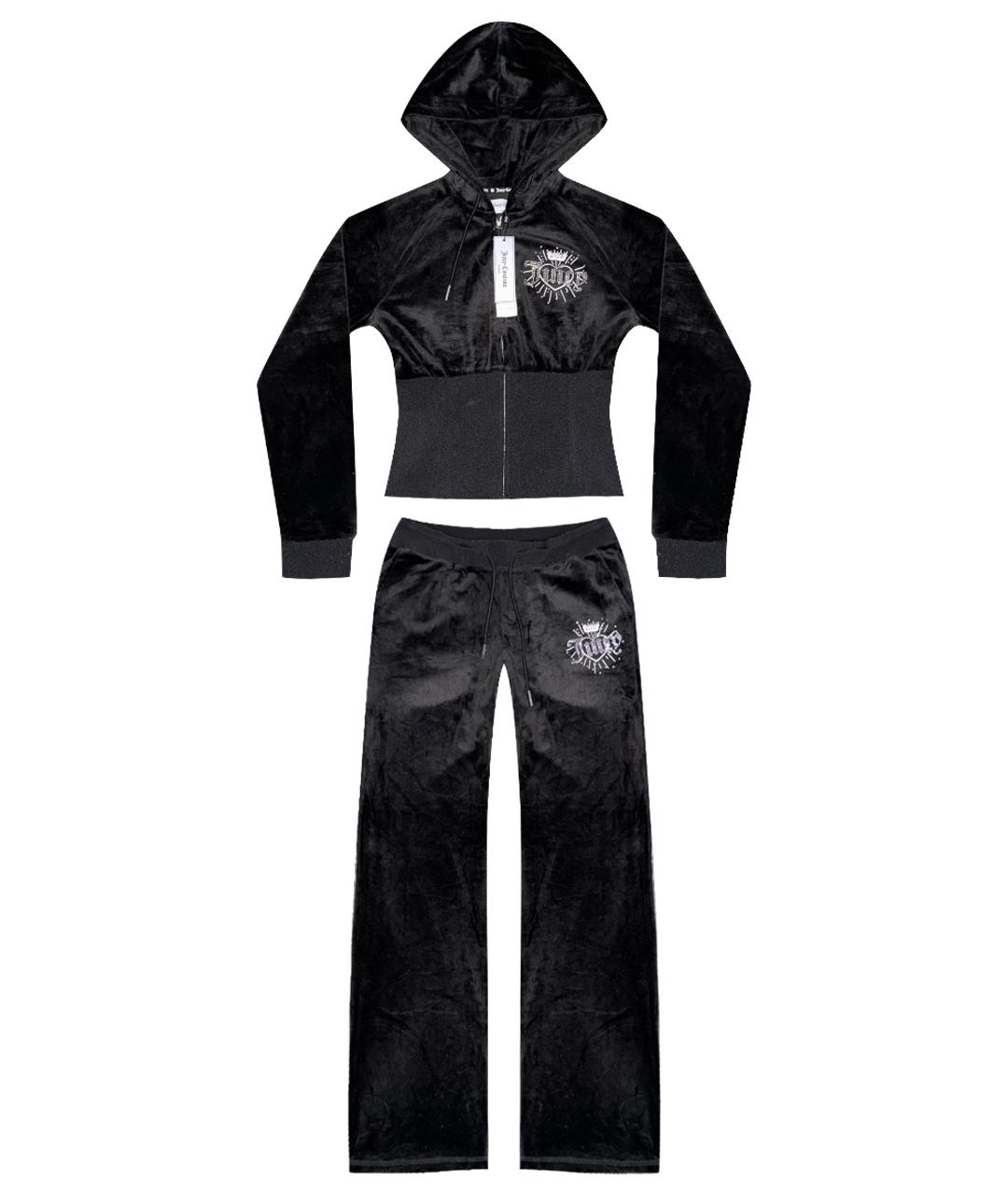 JUICY COUTURE Черный велюровый костюм с брюками, фото 1