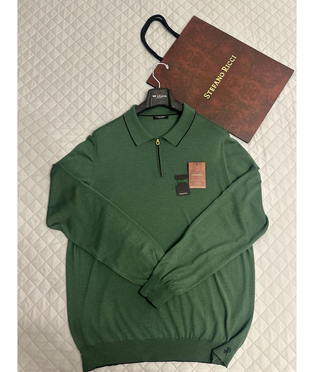 STEFANO RICCI Зеленый кашемировый джемпер / свитер, фото 3