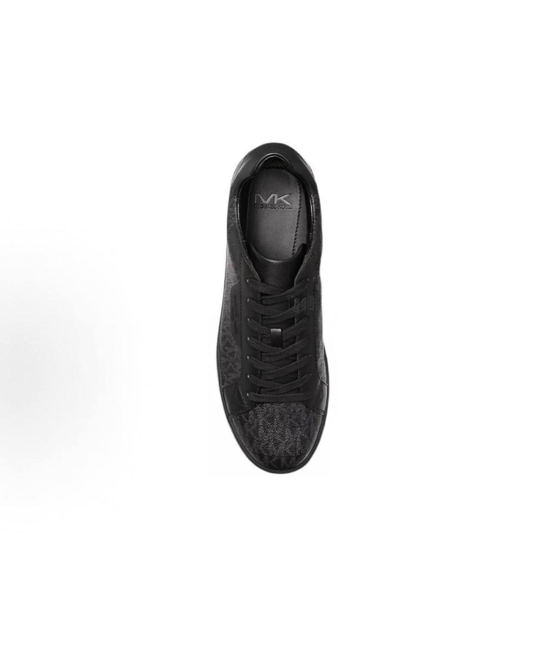 MICHAEL KORS Черные кожаные низкие кроссовки / кеды, фото 2