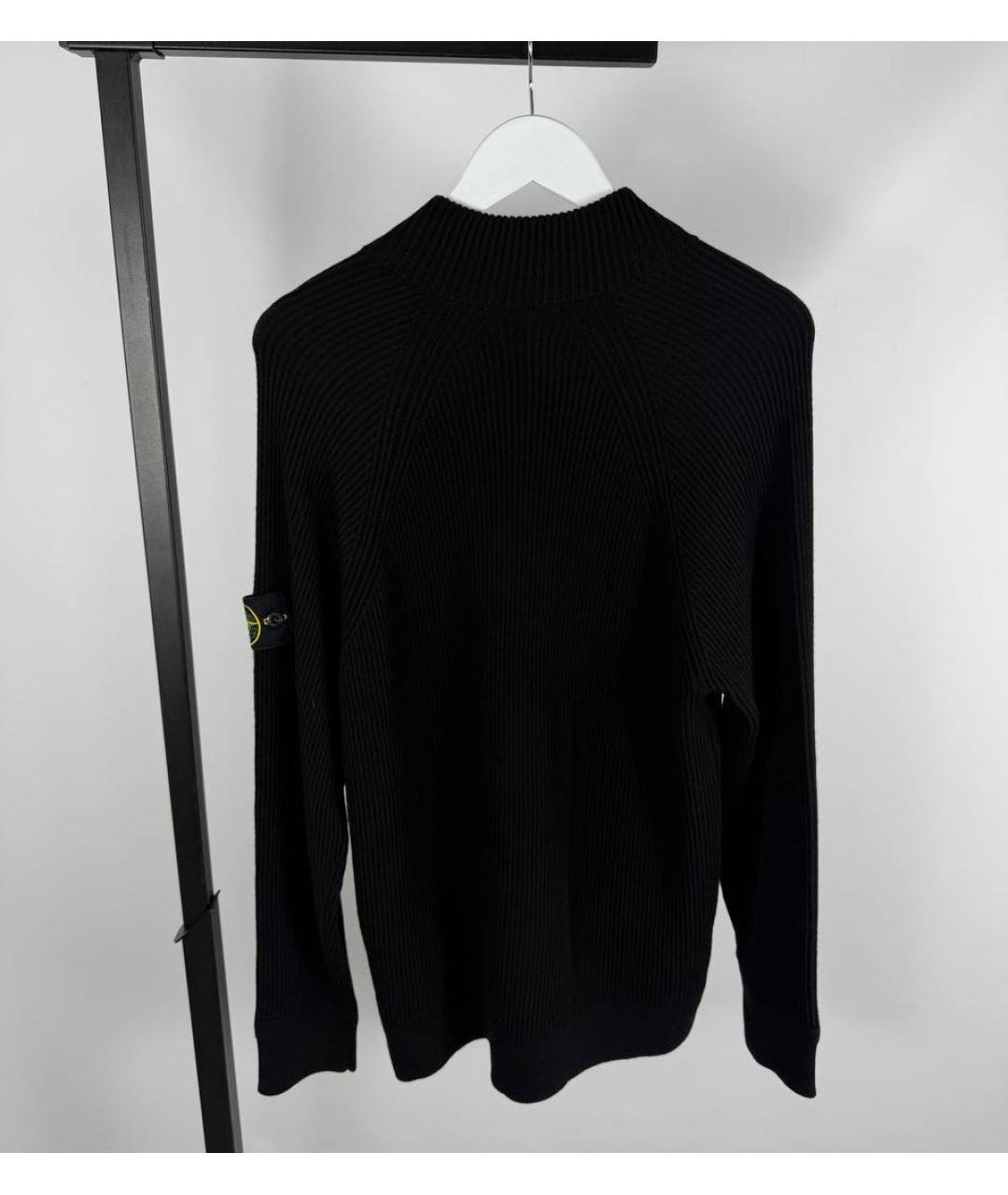 STONE ISLAND Черный шерстяной кардиган, фото 6