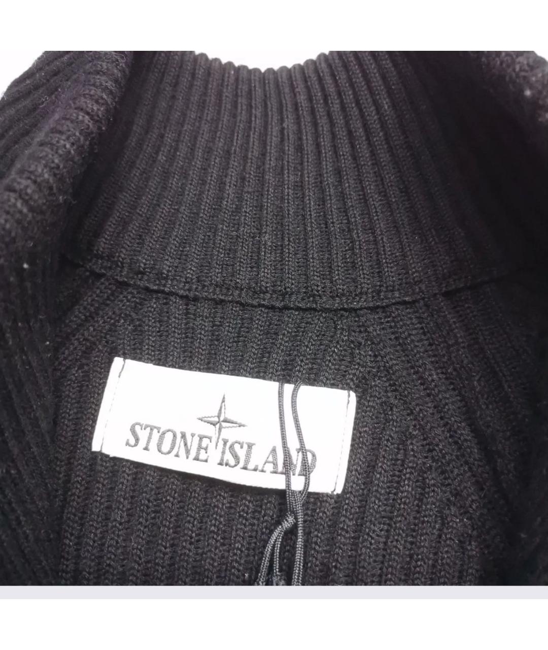 STONE ISLAND Черный шерстяной кардиган, фото 4