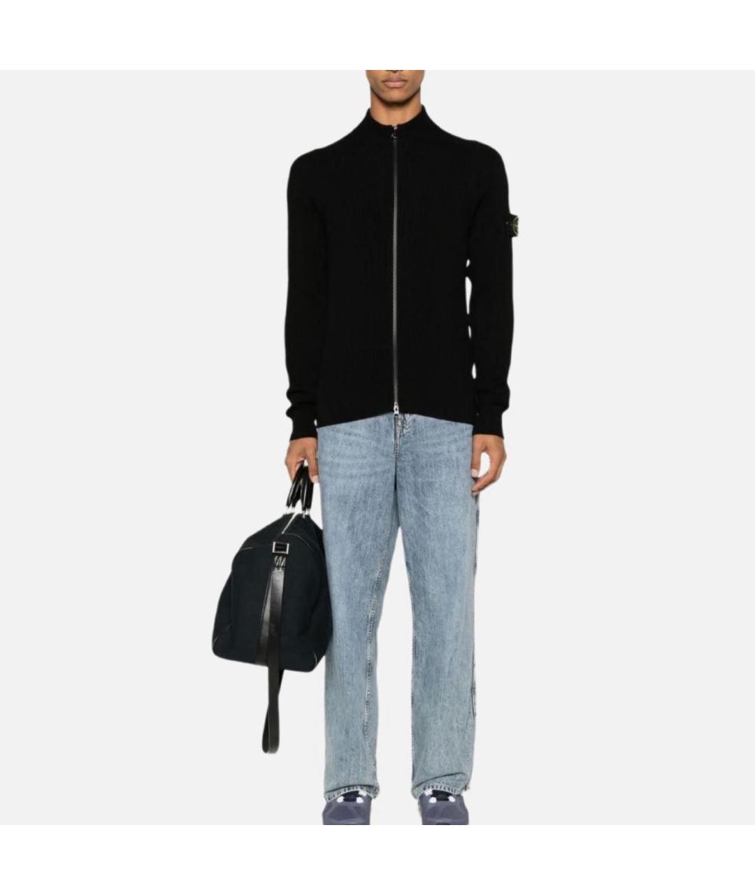 STONE ISLAND Черный шерстяной кардиган, фото 2