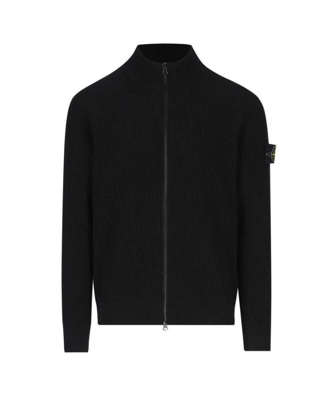 STONE ISLAND Черный шерстяной кардиган, фото 9