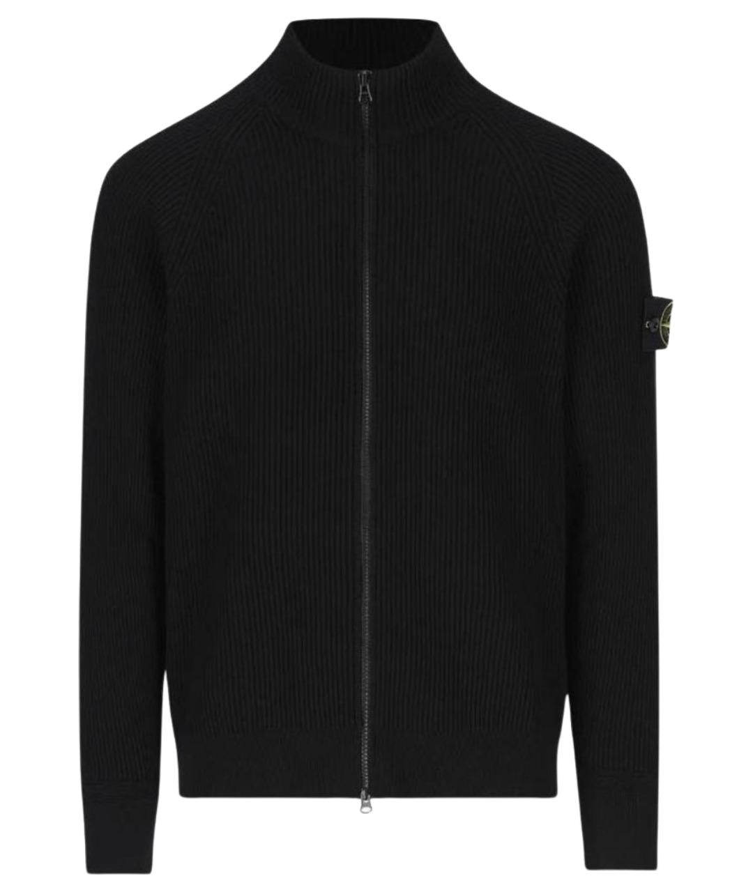 STONE ISLAND Черный шерстяной кардиган, фото 1