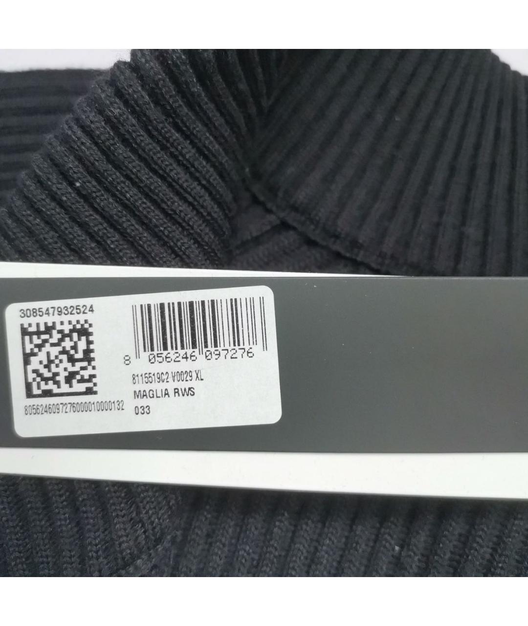 STONE ISLAND Черный шерстяной кардиган, фото 3