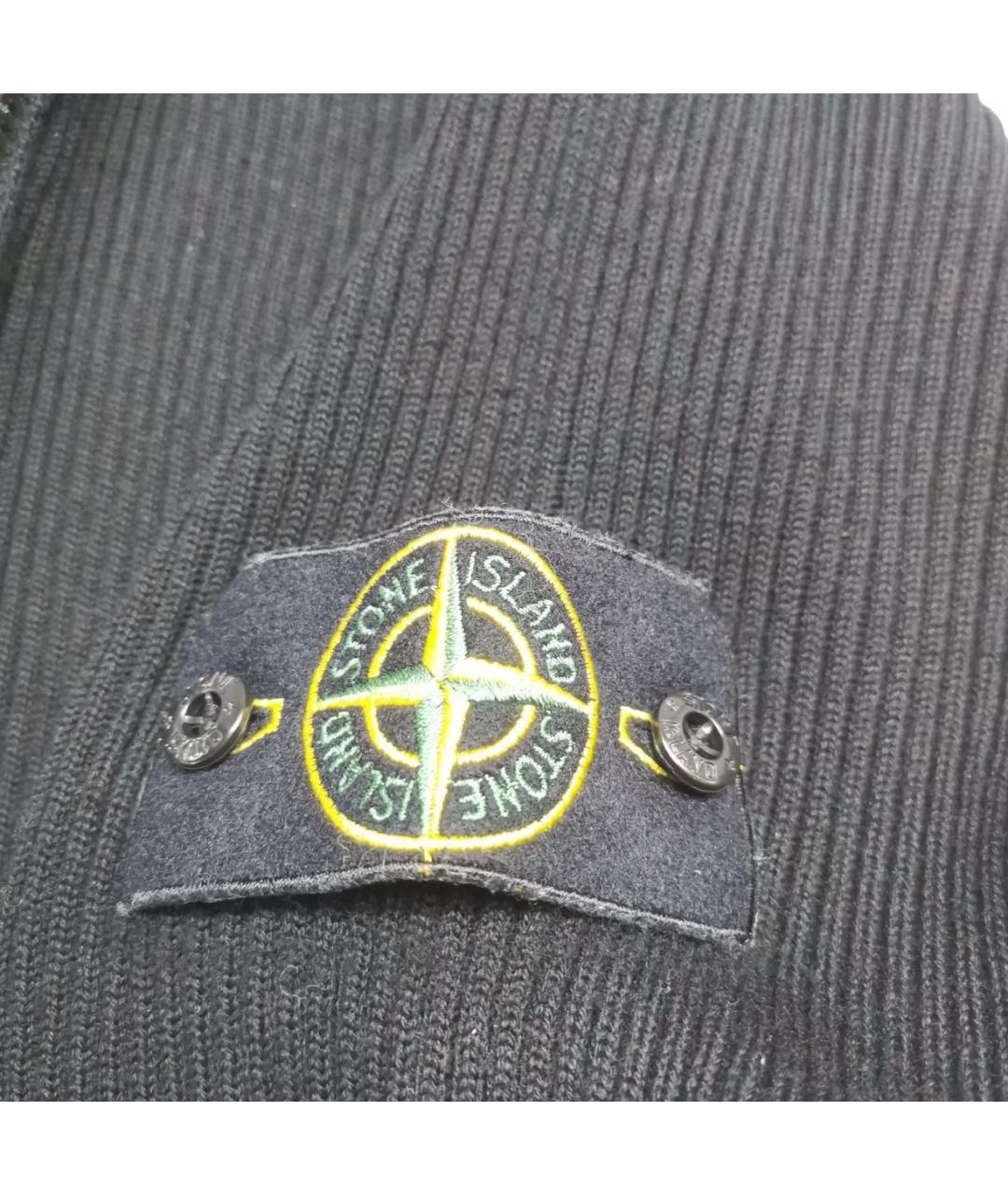 STONE ISLAND Черный шерстяной кардиган, фото 5