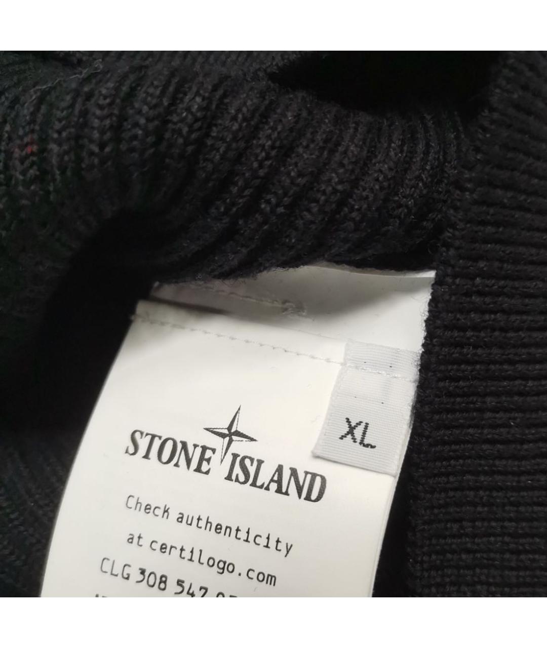 STONE ISLAND Черный шерстяной кардиган, фото 7