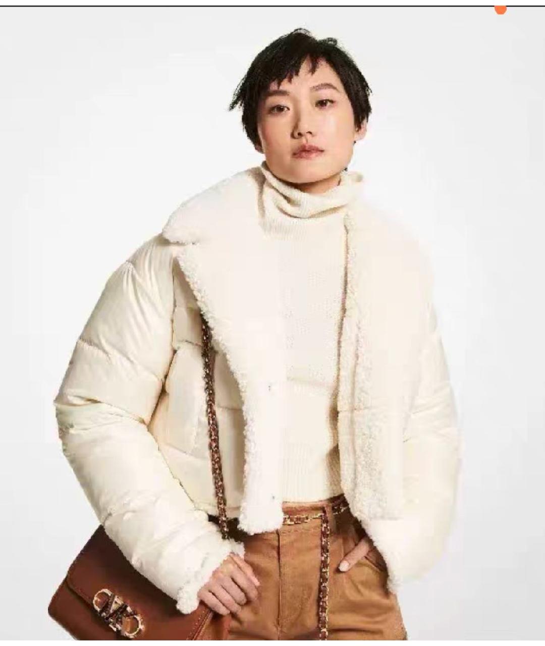 MICHAEL KORS Бежевый полиэстеровый пуховик, фото 6