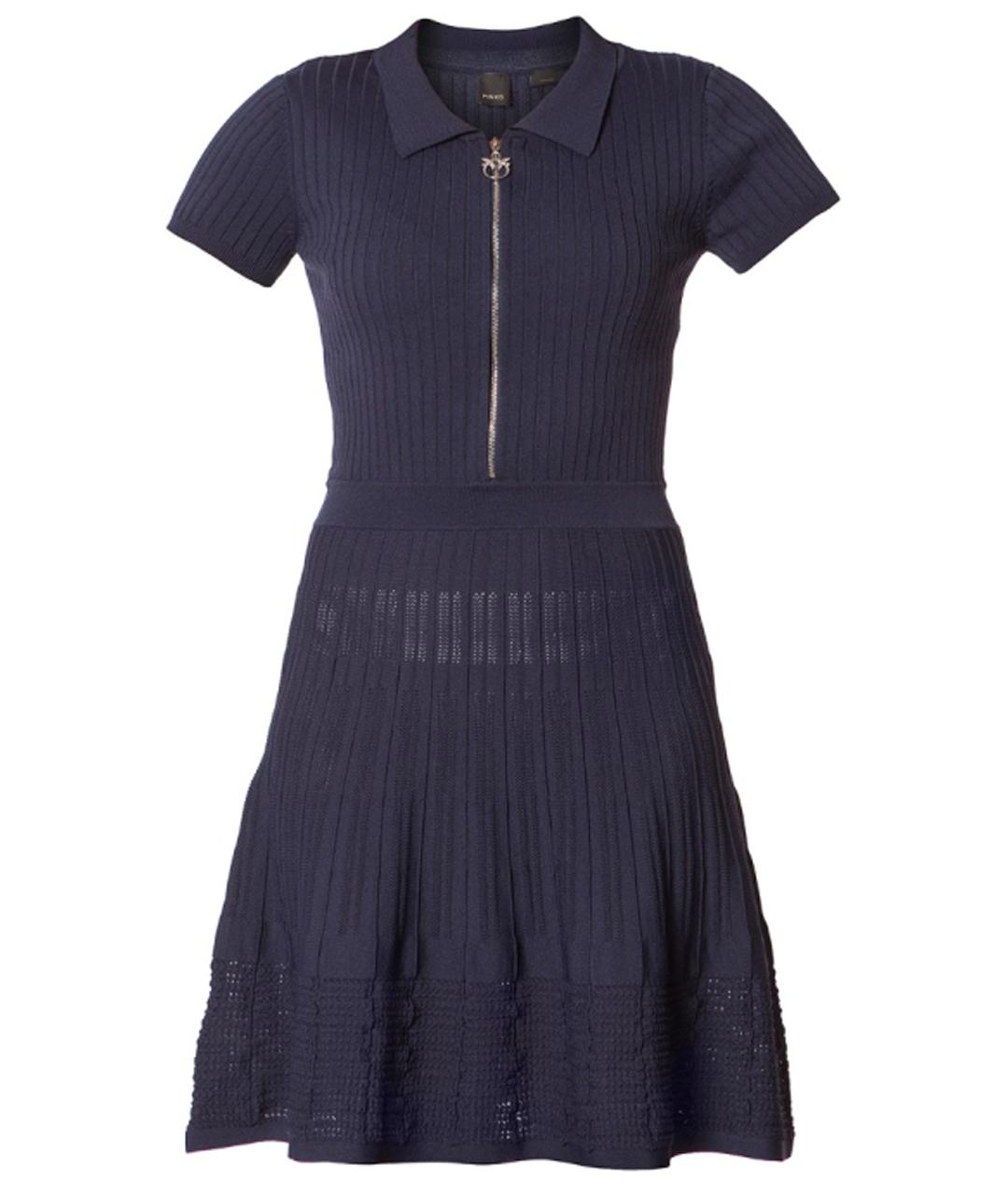 PINKO Темно-синее вискозное повседневное платье, фото 1