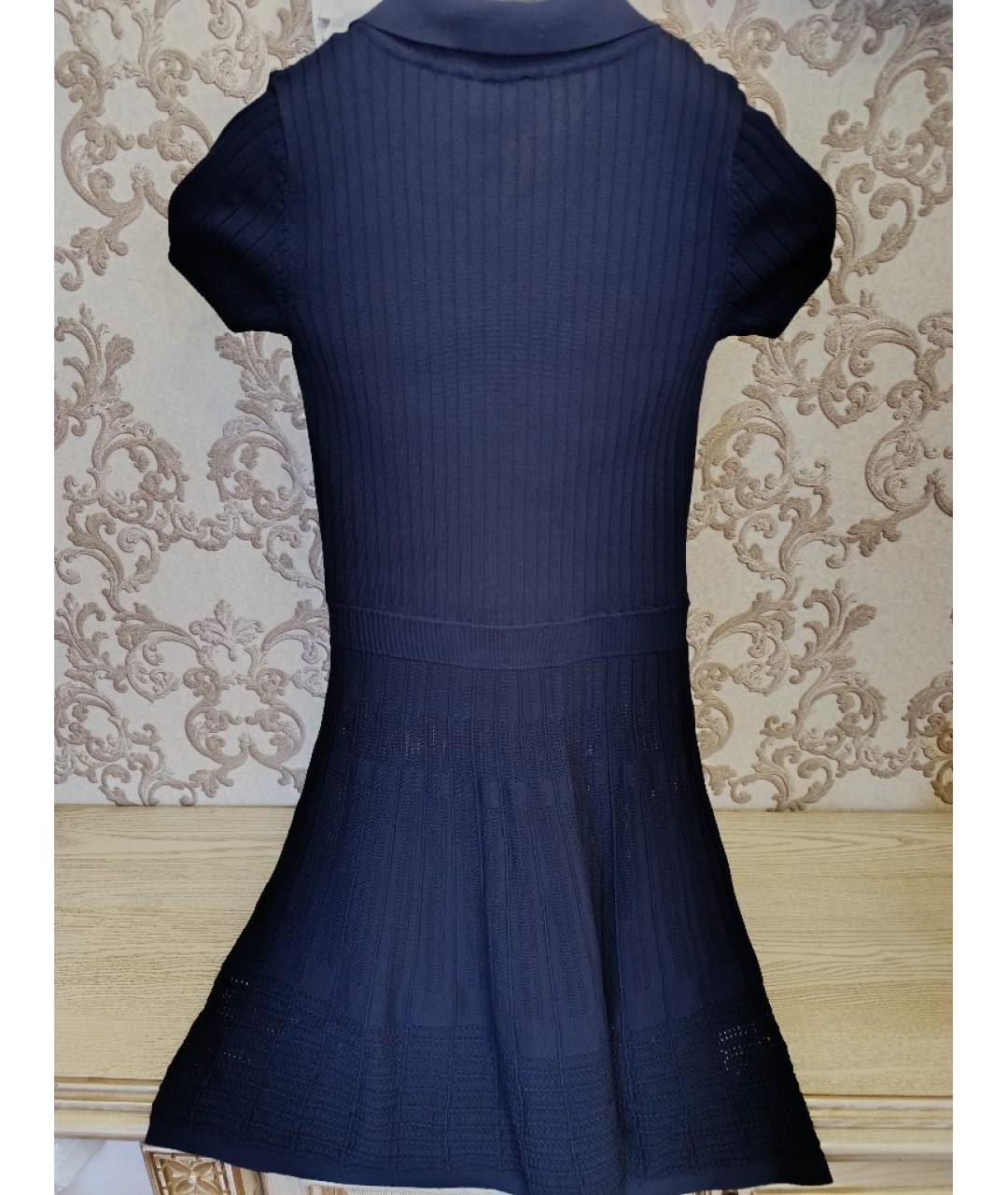 PINKO Темно-синее вискозное повседневное платье, фото 2