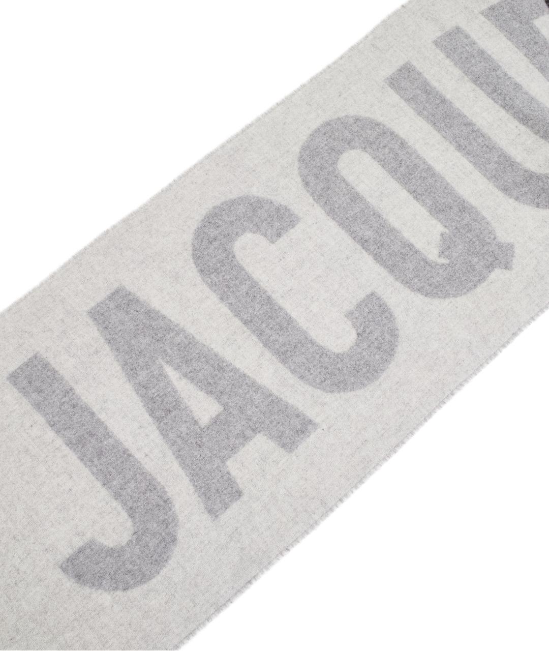 JACQUEMUS Серый шерстяной шарф, фото 4