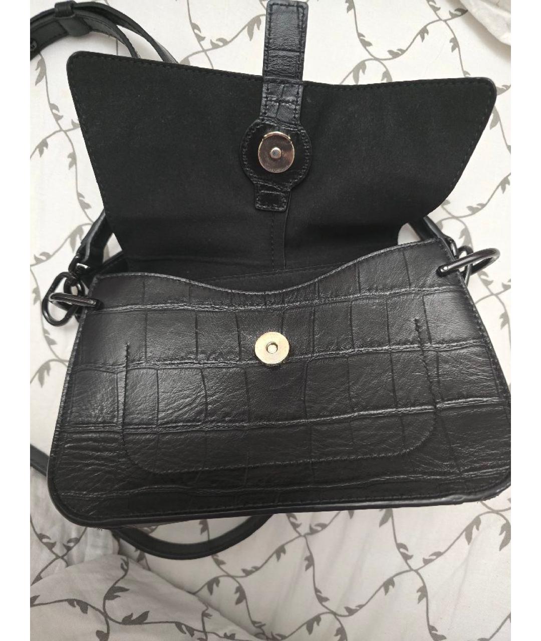 FURLA Черная кожаная сумка через плечо, фото 5