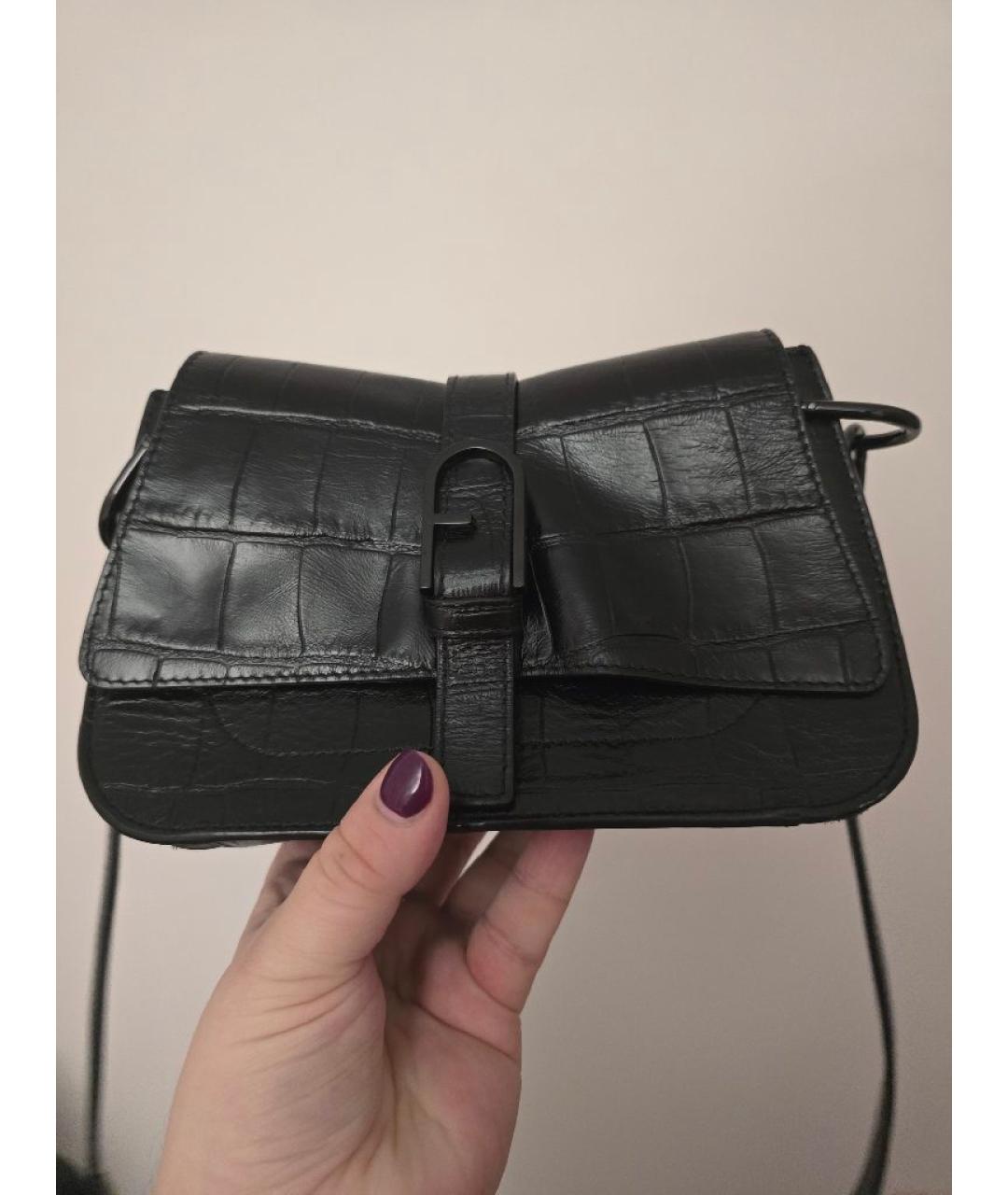 FURLA Черная кожаная сумка через плечо, фото 2