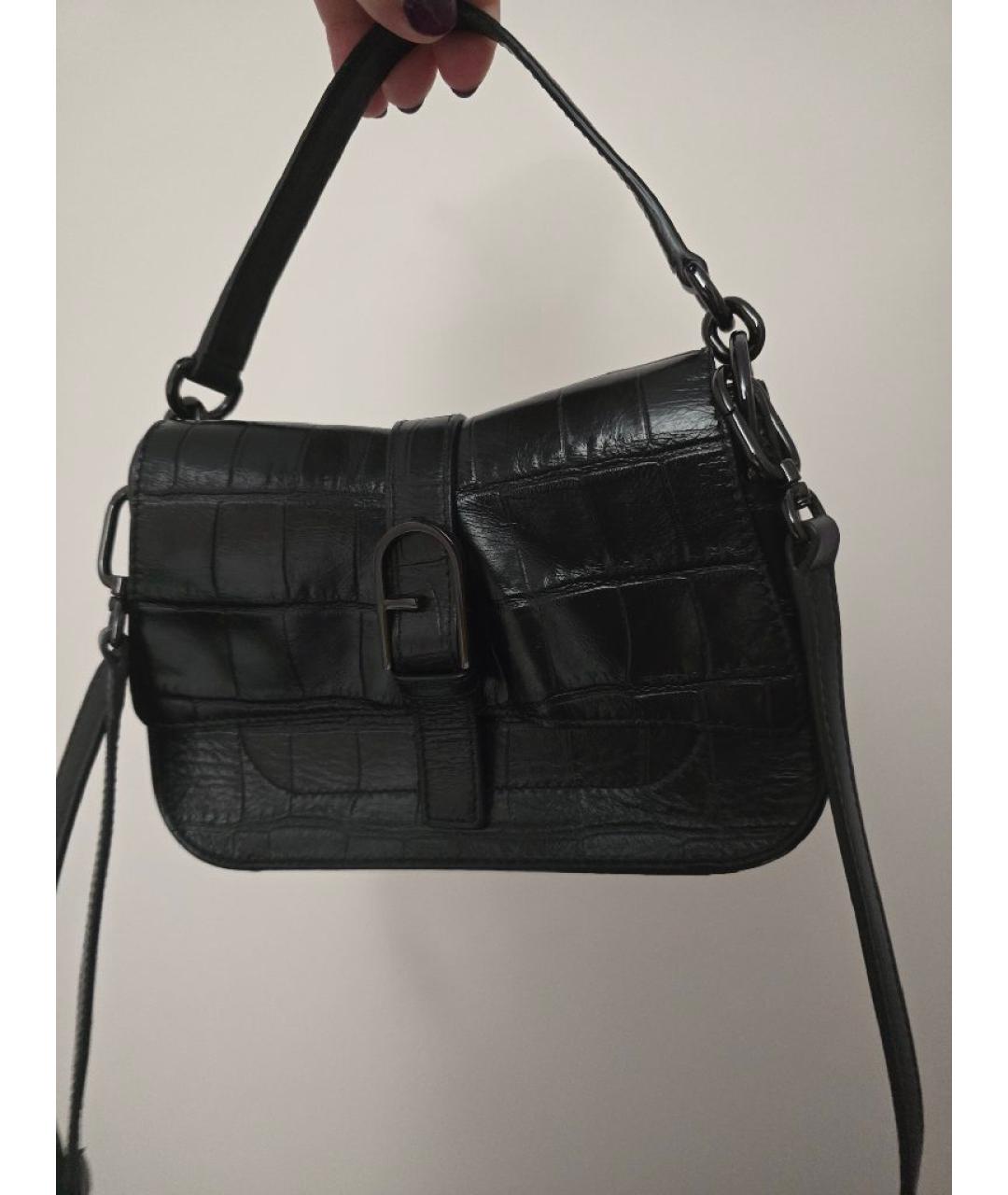 FURLA Черная кожаная сумка через плечо, фото 3