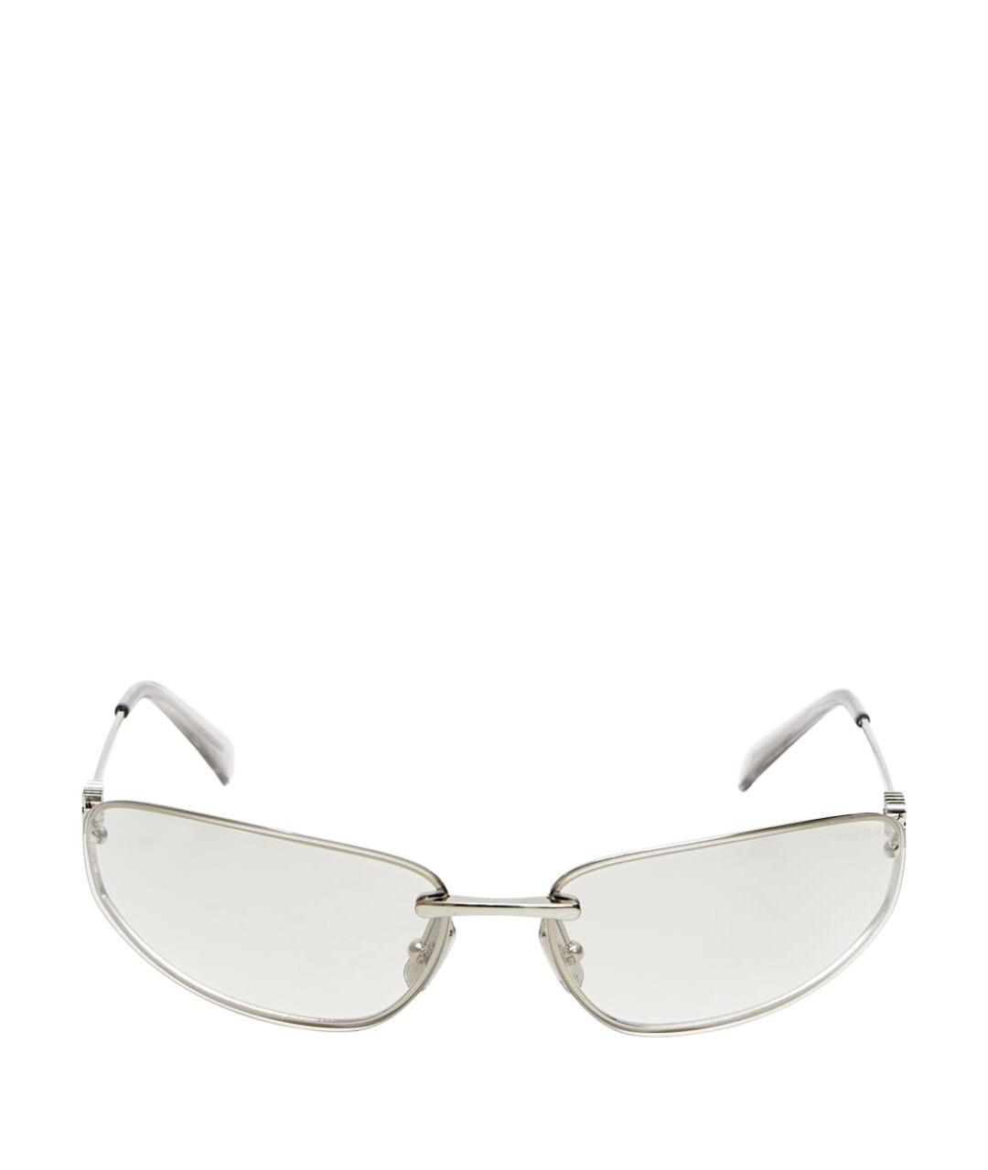 MIU MIU Серебряные металлические солнцезащитные очки, фото 1