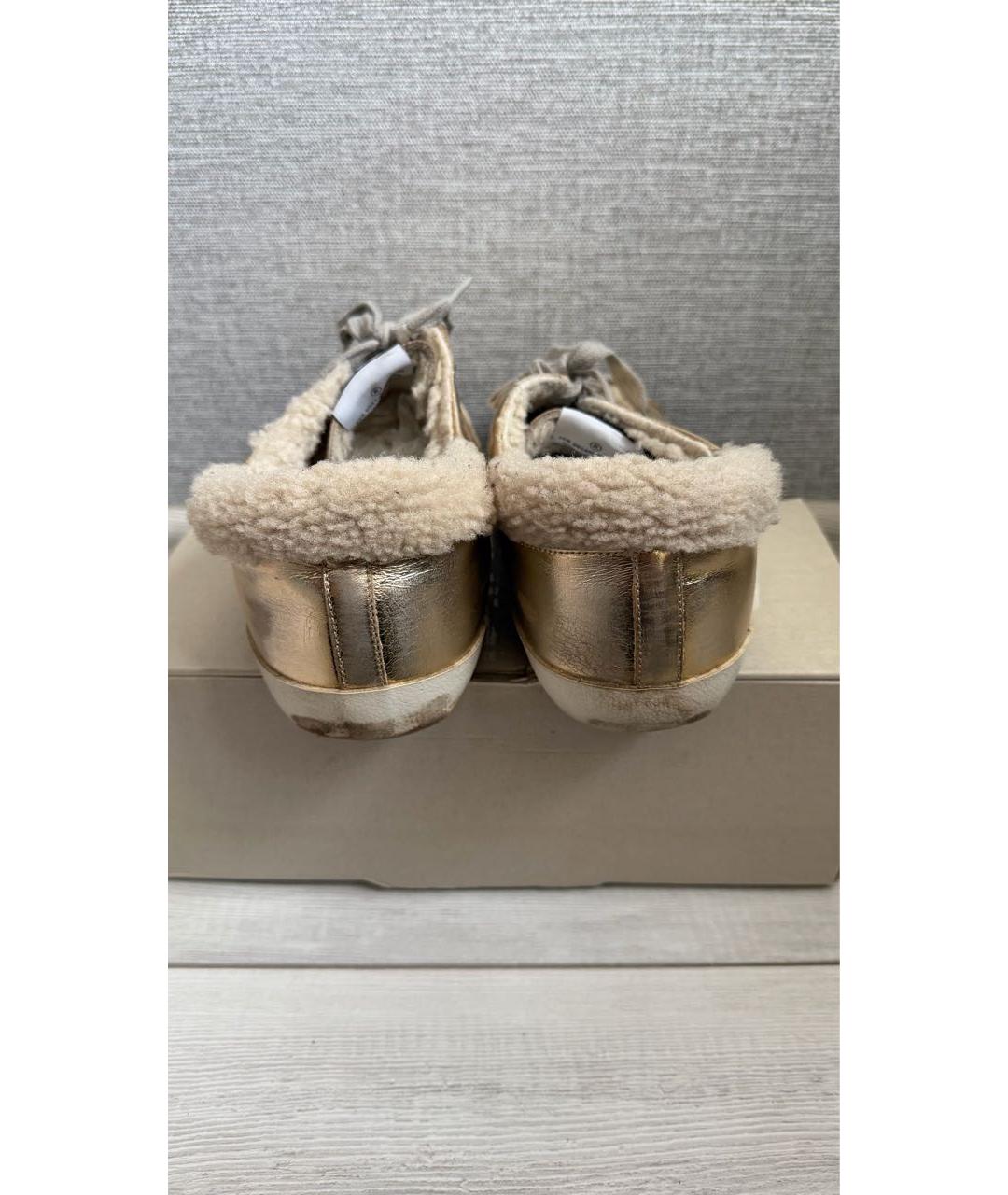 GOLDEN GOOSE DELUXE BRAND Золотые кожаные кеды, фото 4