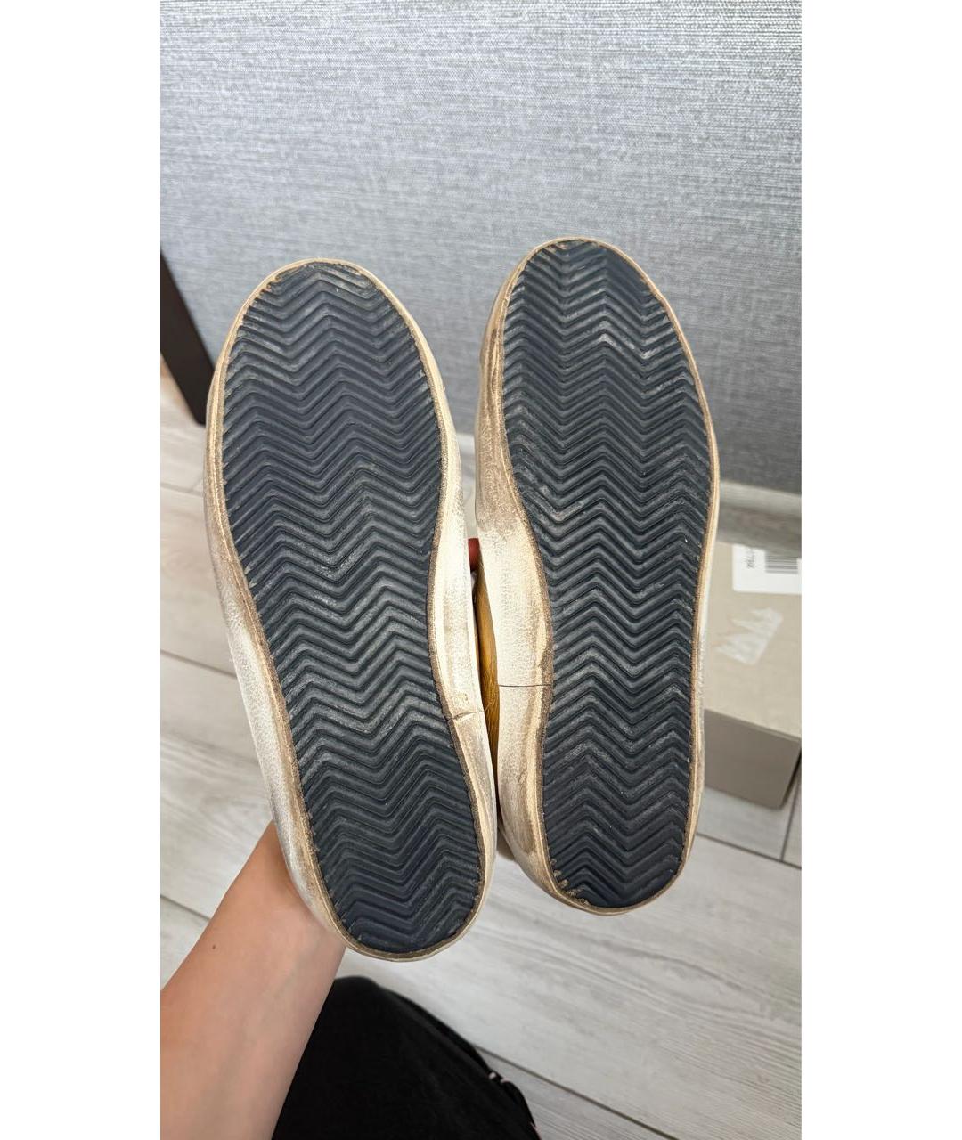 GOLDEN GOOSE DELUXE BRAND Золотые кожаные кеды, фото 5