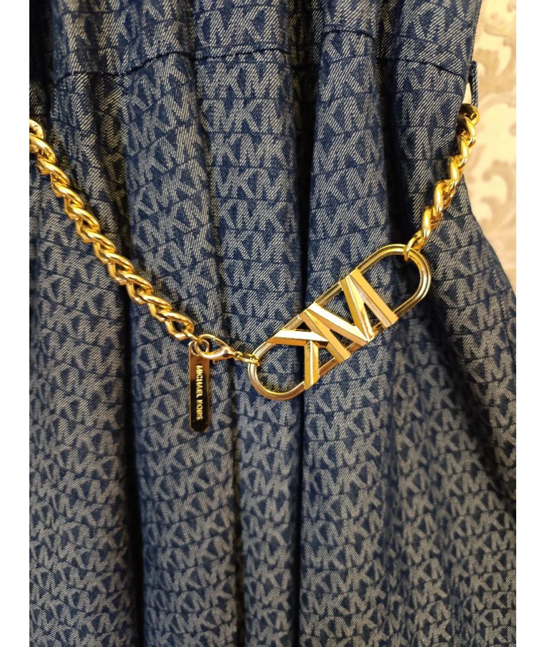 MICHAEL KORS Синее хлопковое повседневное платье, фото 4