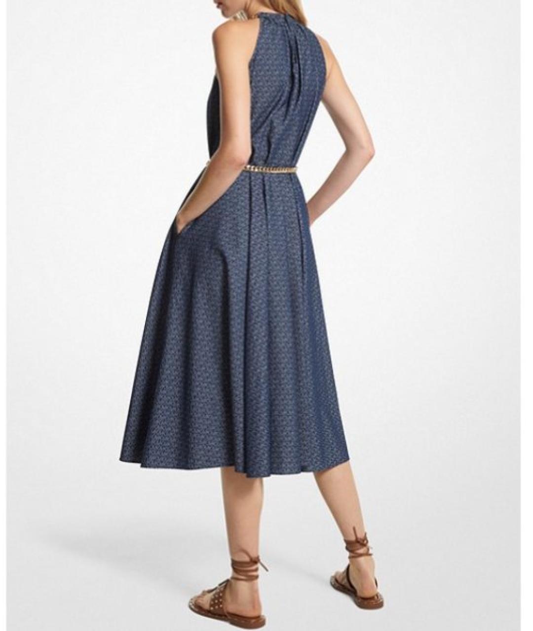MICHAEL KORS Синее хлопковое повседневное платье, фото 6