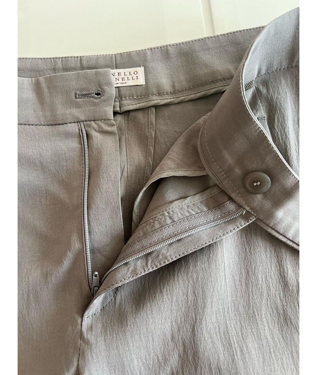BRUNELLO CUCINELLI Серые брюки узкие, фото 5