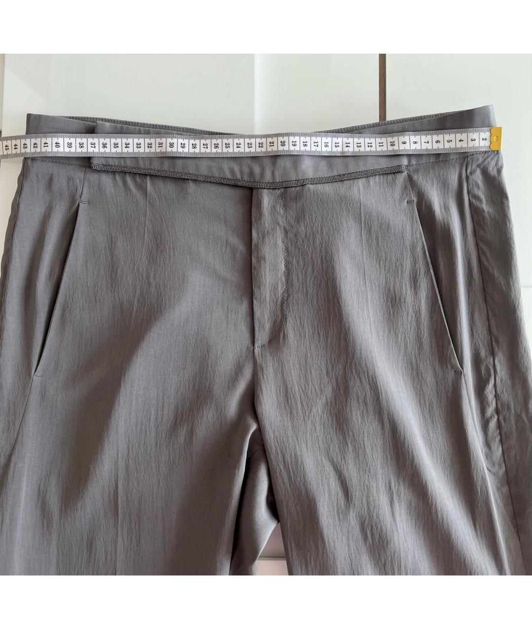 BRUNELLO CUCINELLI Серые брюки узкие, фото 6