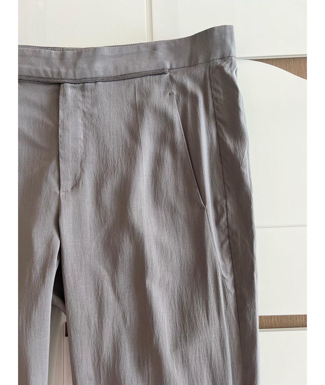 BRUNELLO CUCINELLI Серые брюки узкие, фото 3