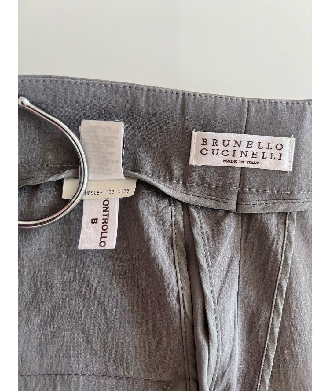 BRUNELLO CUCINELLI Серые брюки узкие, фото 4