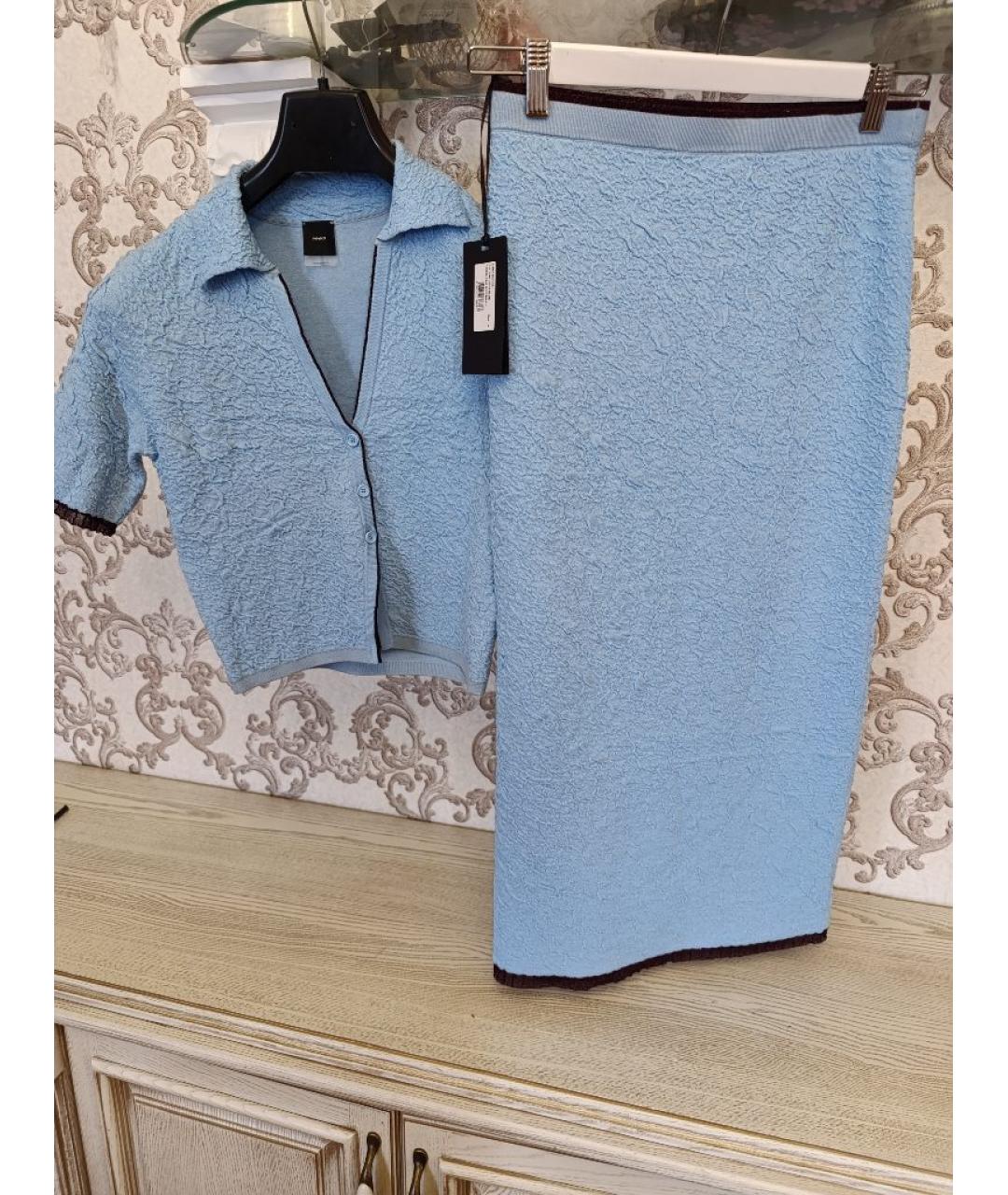 PINKO Голубой вискозный костюм с юбками, фото 3