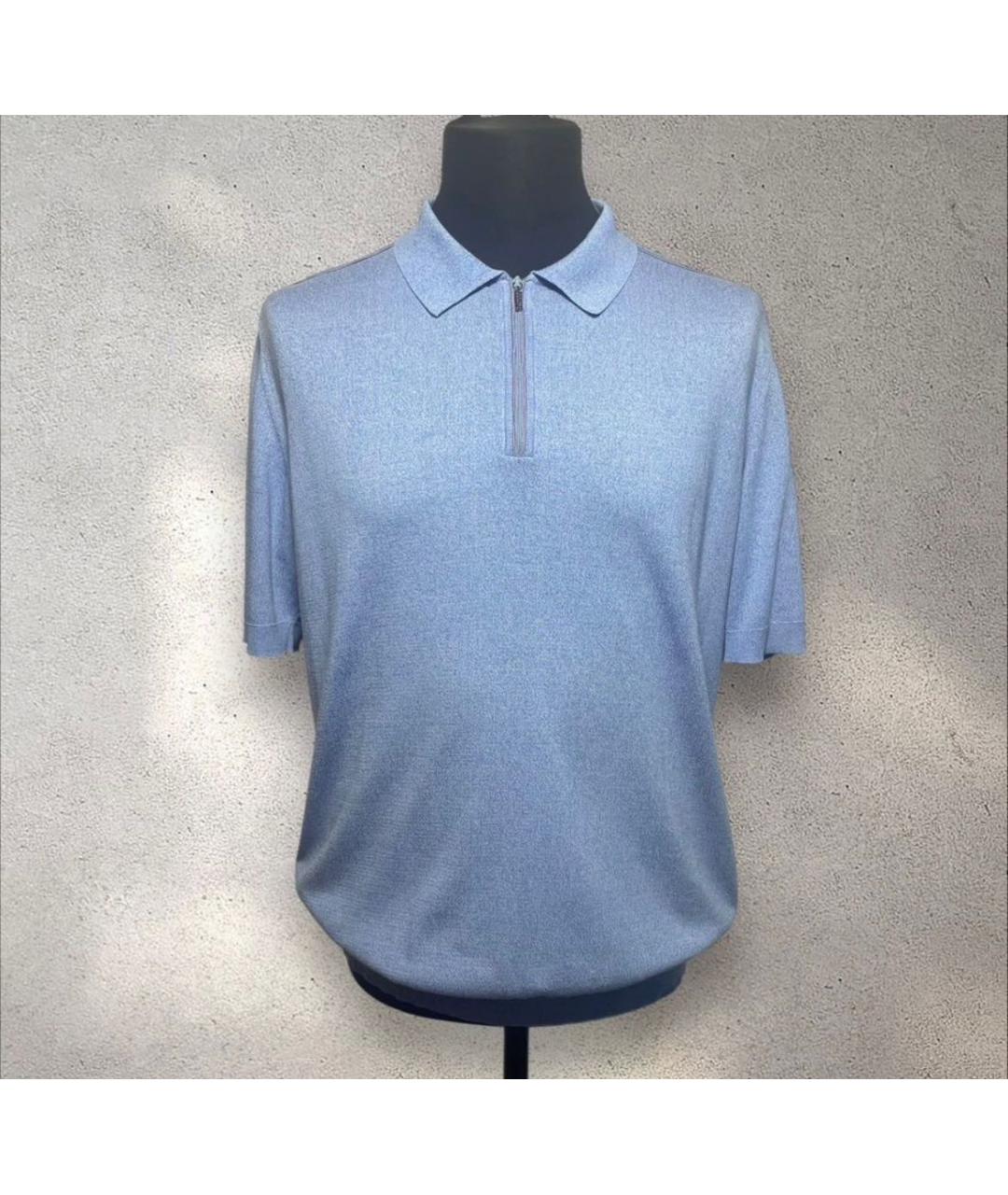 ZILLI Голубой шелковый джемпер / свитер, фото 5