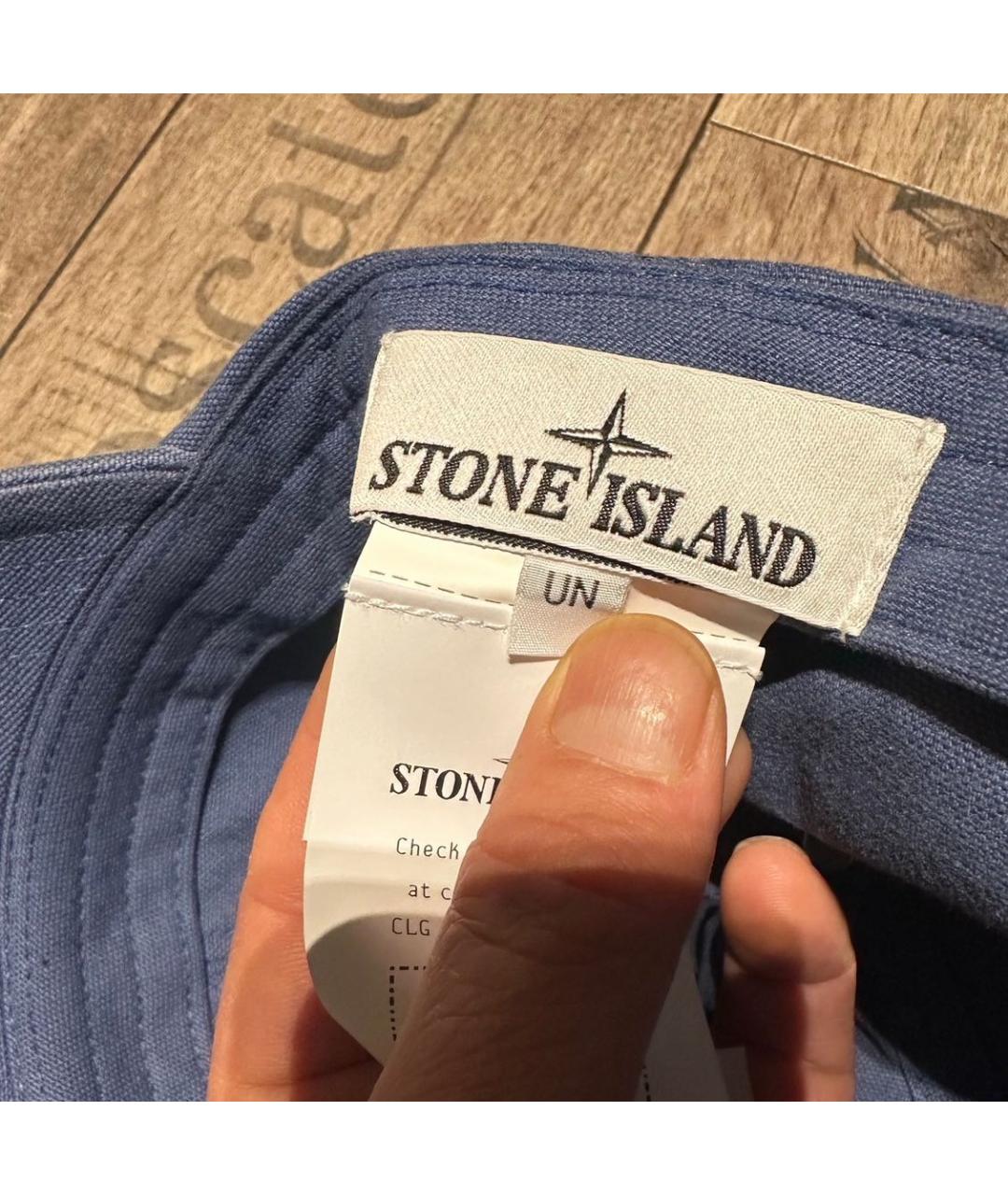 STONE ISLAND Голубая хлопковая кепка/бейсболка, фото 6