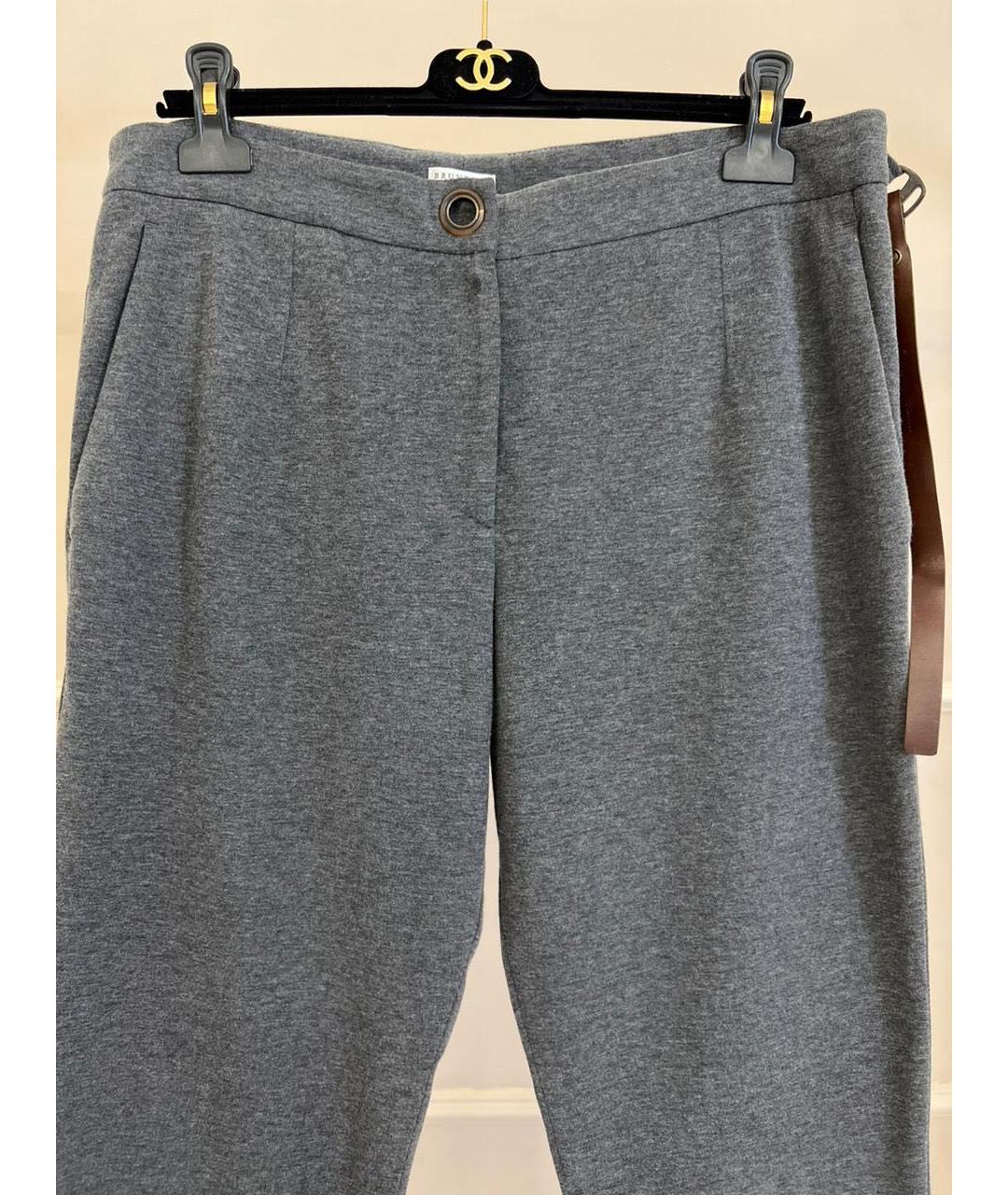BRUNELLO CUCINELLI Серые брюки узкие, фото 5