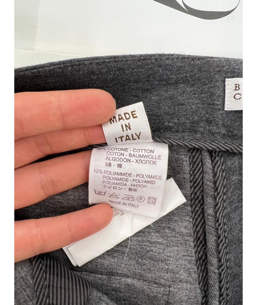 BRUNELLO CUCINELLI Серые брюки узкие, фото 8