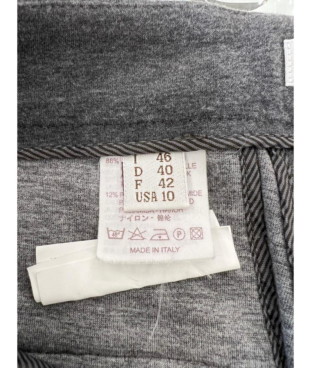 BRUNELLO CUCINELLI Серые брюки узкие, фото 7