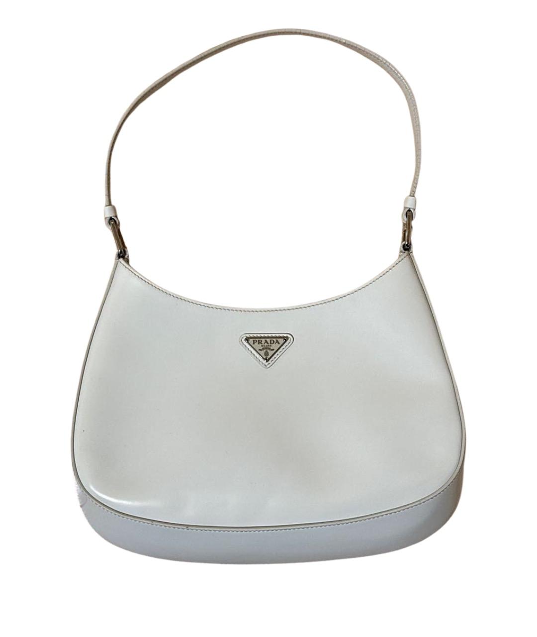 PRADA Белая кожаная сумка с короткими ручками, фото 1